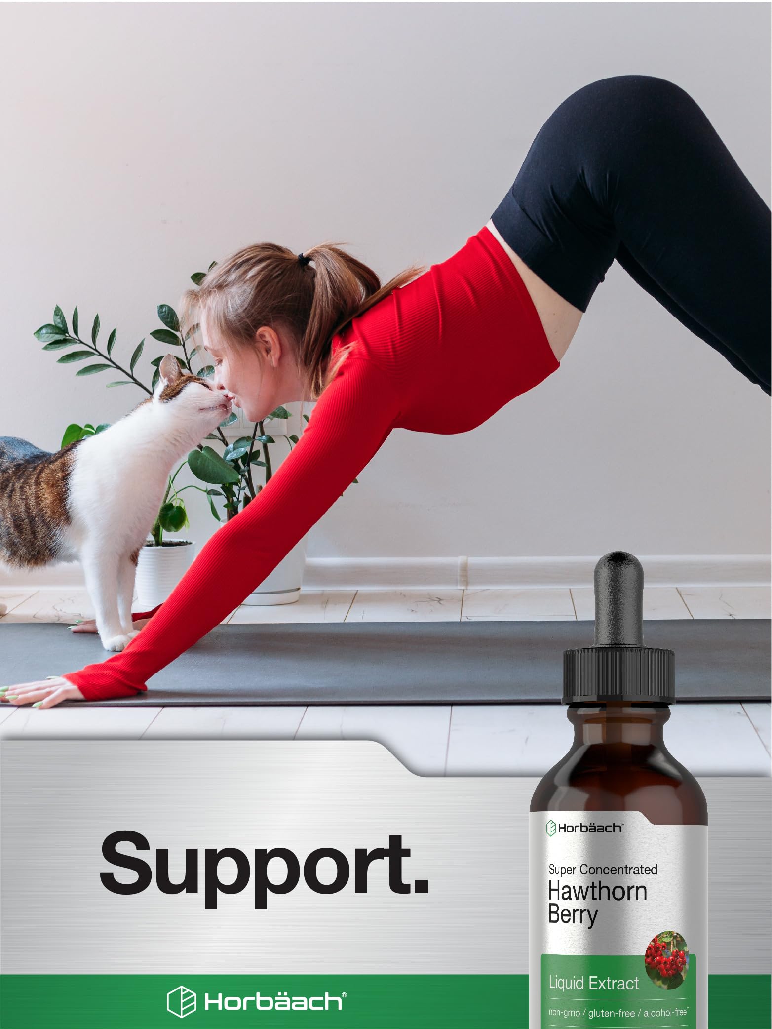 Supplement Facts panel for Horbaach Hawthorn Berry Extract