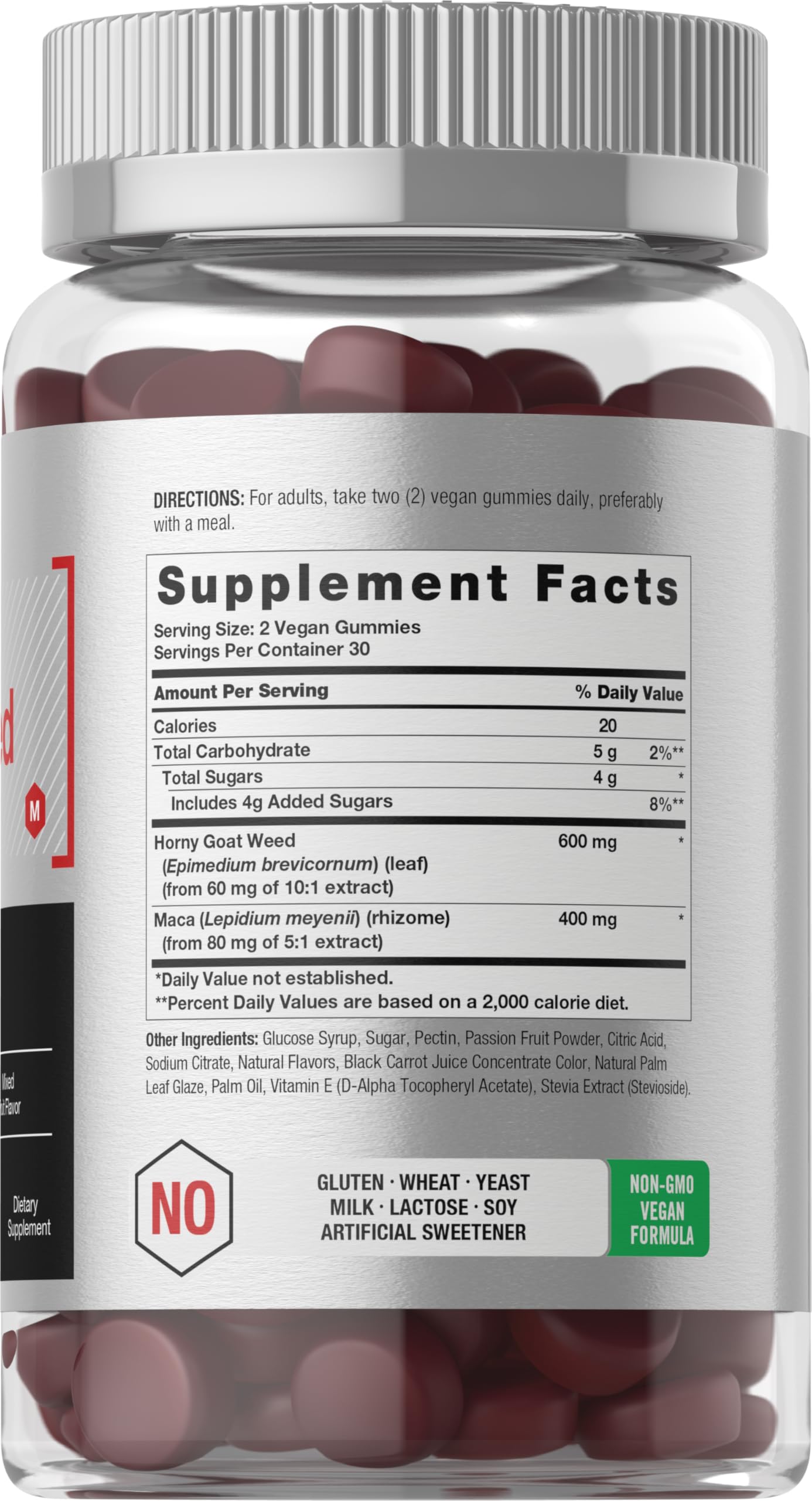 Ingredients panel for Horbaach Horny Goat Weed Gummies
