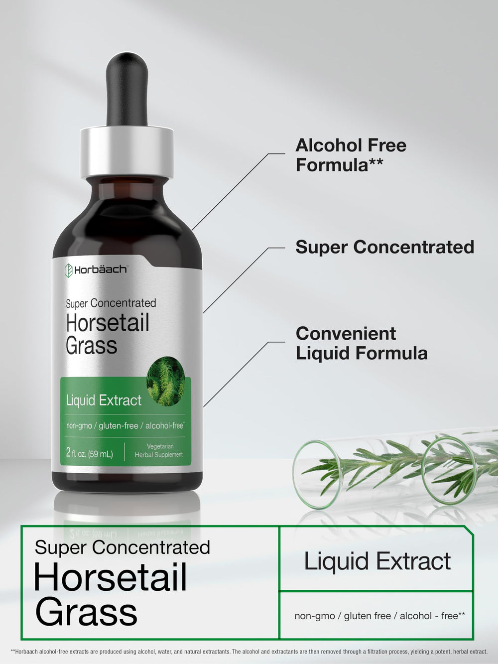Bottle of Horbaach Horsetail Liquid Extract