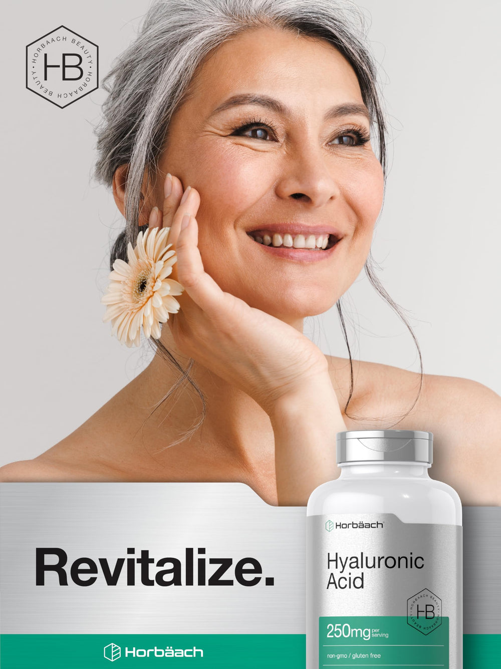 Box and bottle of Horbaach Hyaluronic Acid capsules