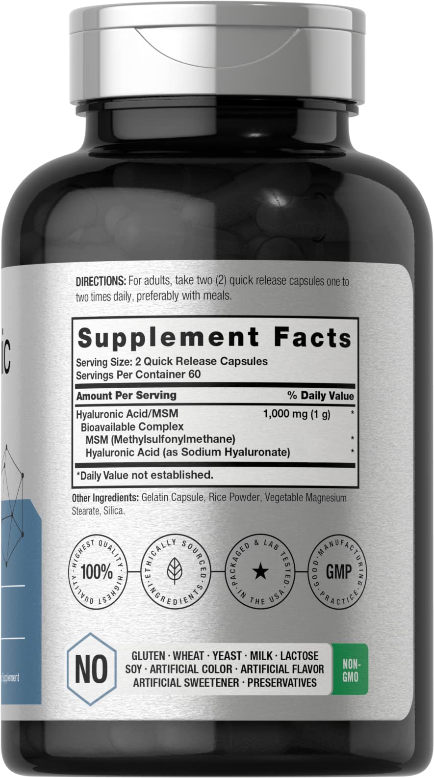 Horbäach Hyaluronic Acid with MSM capsules close-up