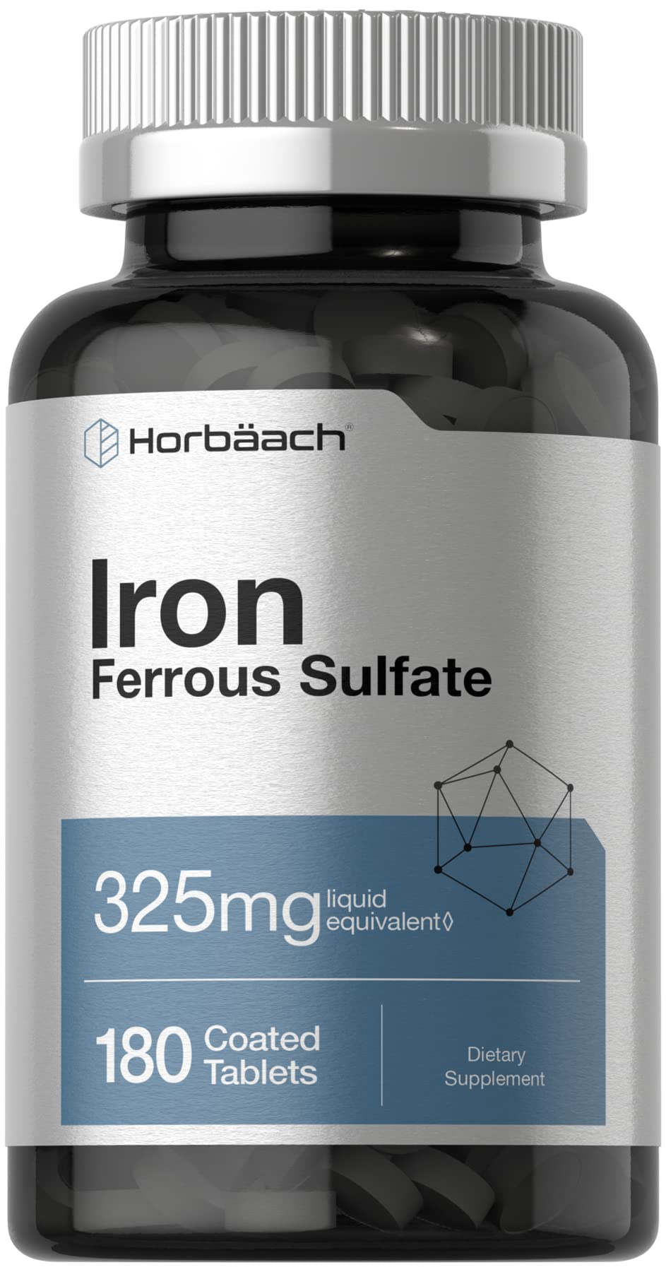 Horbäach Iron Ferrous Sulfate 325mg 180-count bottle