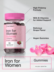 Nutrition label showing iron per serving