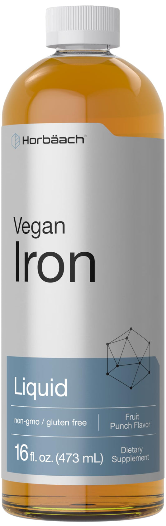 Horbäach Iron Supplement Liquid bottle front 16 oz
