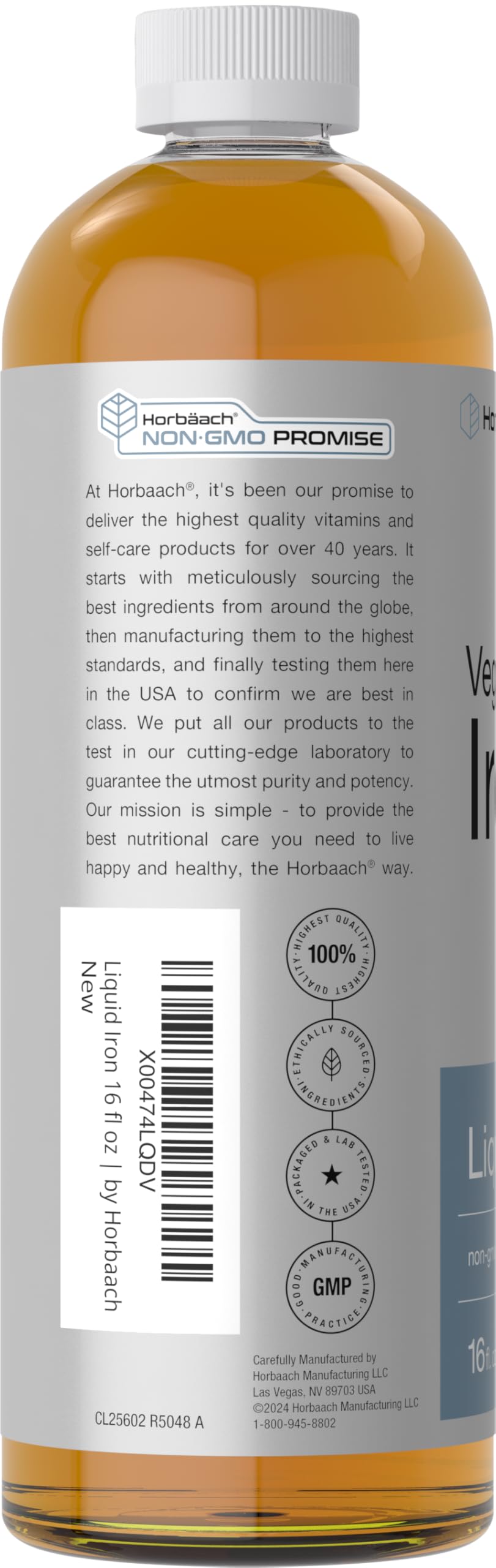 Ingredients panel for Horbäach Iron Liquid
