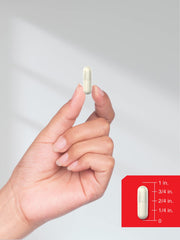 Product packaging showing 150 powder pills and quality seals