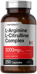Bottle of Horbaach L-Arginine L-Citrulline Complex 3000 mg per serving