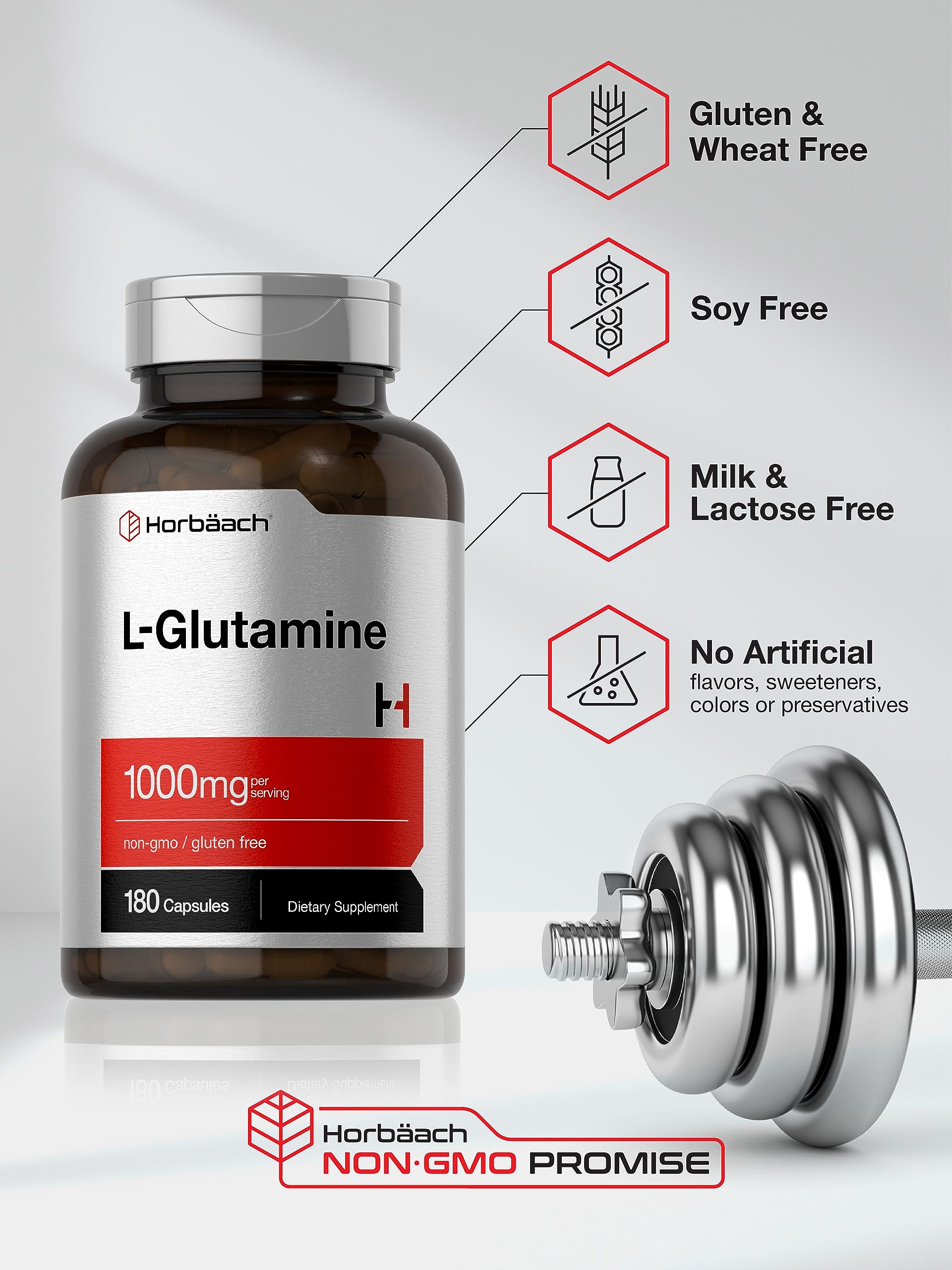 Laboratory tested Horbaach L-Glutamine ingredients label