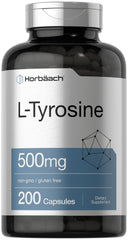 Horbäach L-Tyrosine 500mg bottle front label