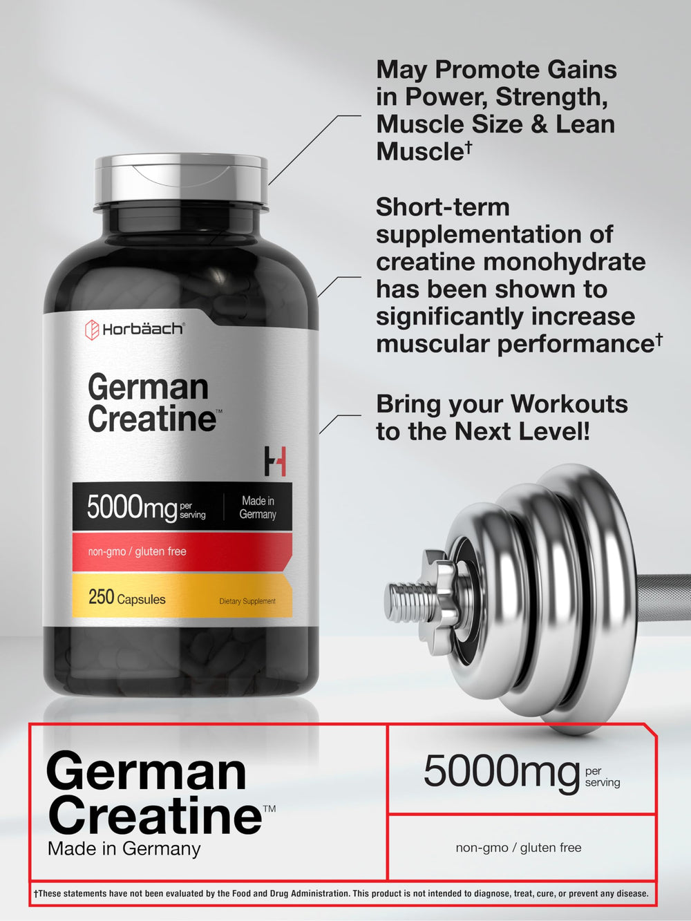 Laboratory-tested ingredients for Horbaach creatine monohydrate