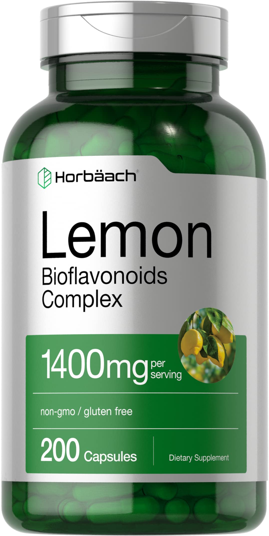 Horbäach Lemon Bioflavonoids supplement bottle with 200 capsules
