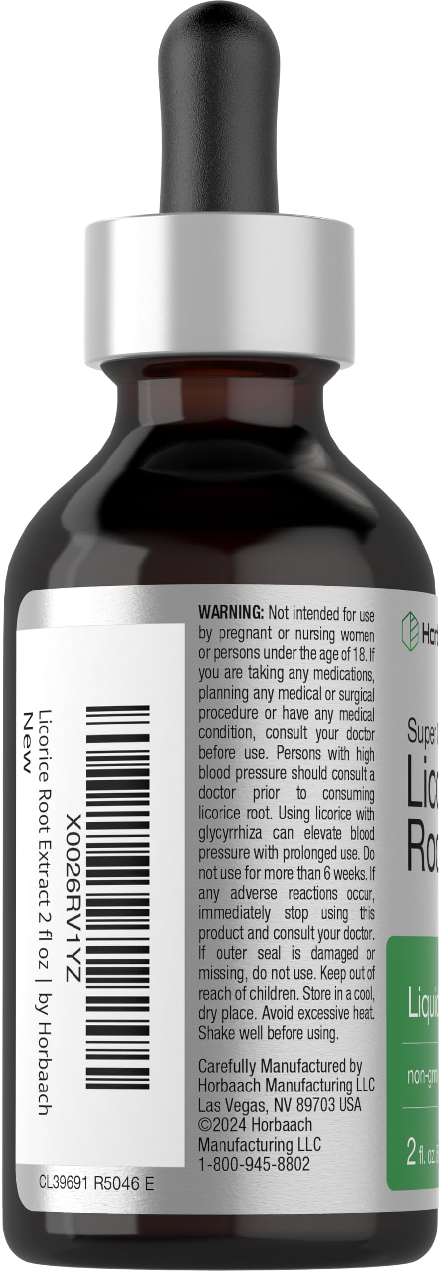 Front view of Horbäach Licorice Root Extract packaging