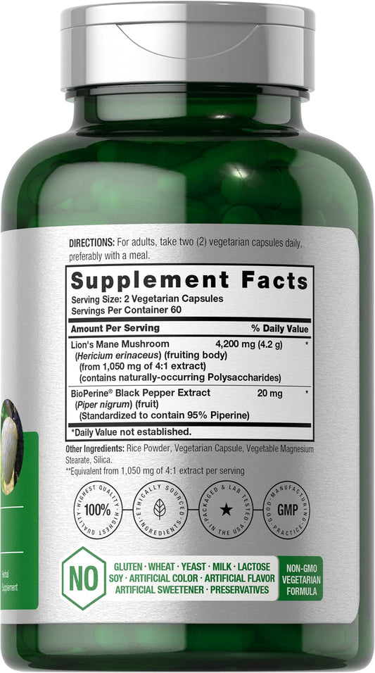 Lion's Mane 4200mg capsules close-up
