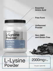 Unflavored free-form L-Lysine powder in scoop
