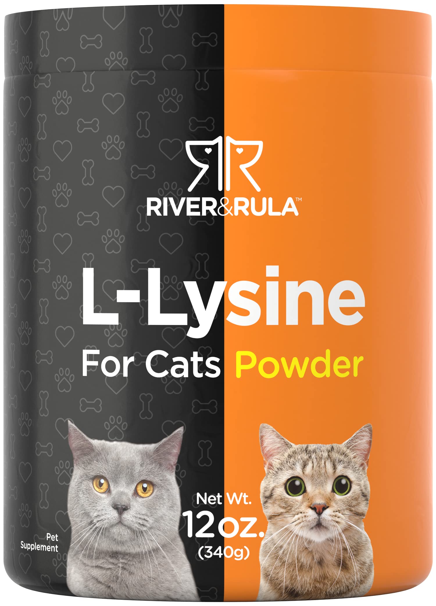 Front view of Horbaach L-Lysine Powder for Cats 500mg 12oz jar
