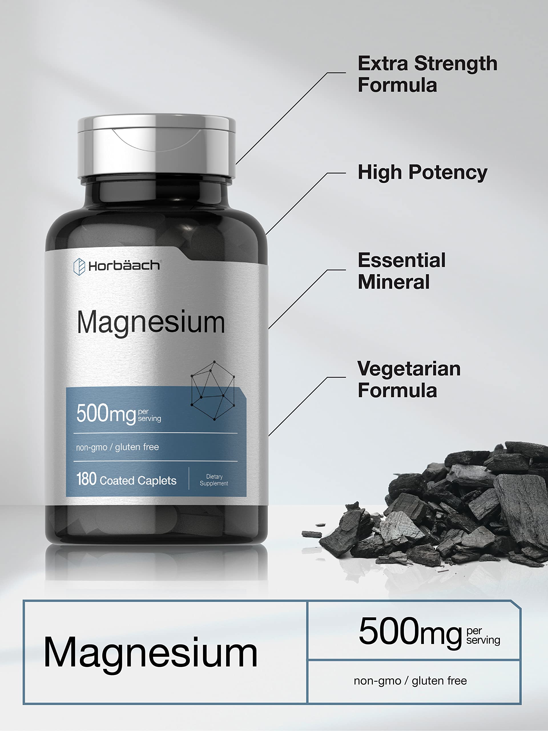 Horbäach Magnesium 500mg 180 Caplets - Bottle