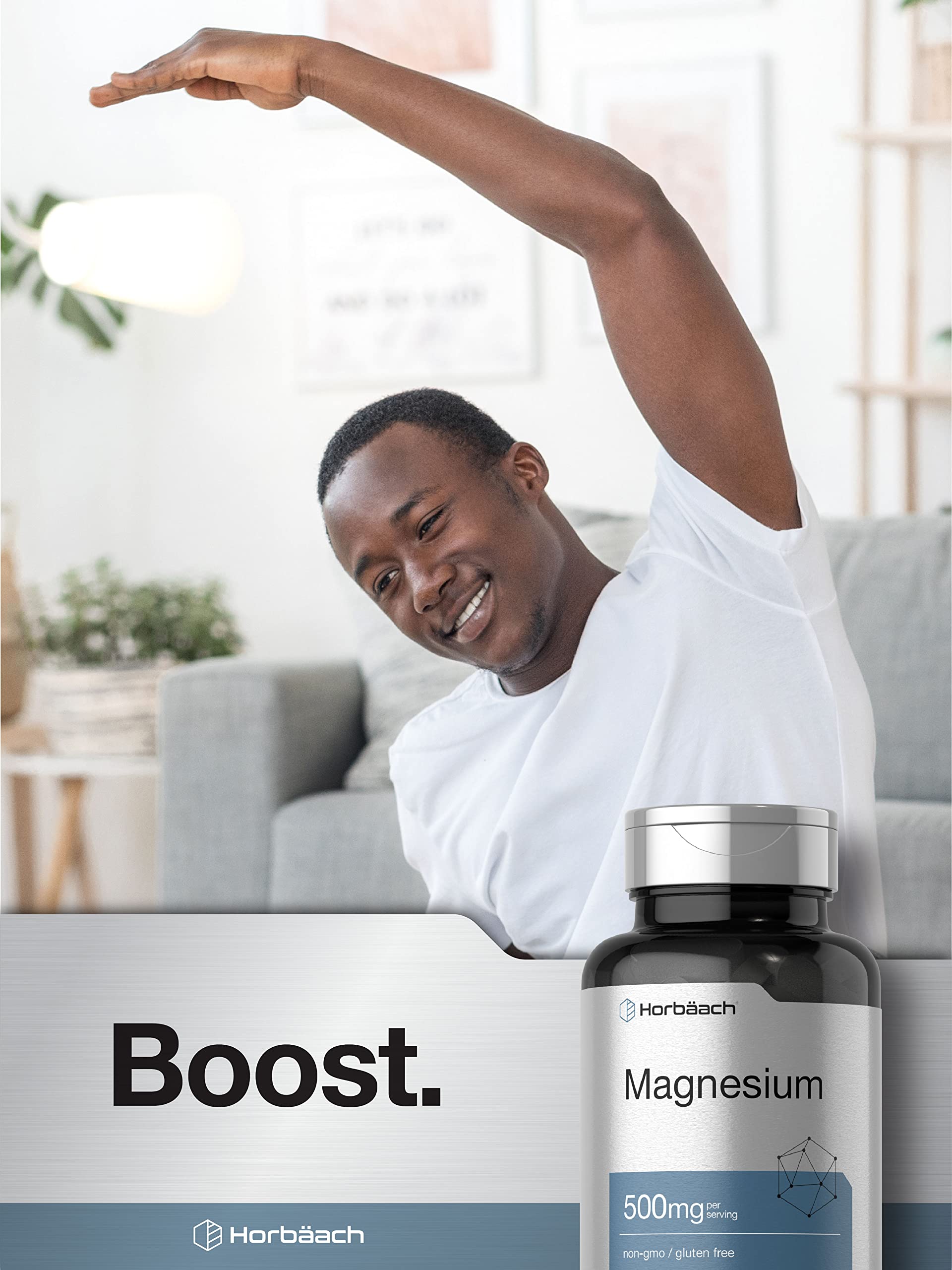 Horbäach Magnesium 500mg 180 Caplets - Label