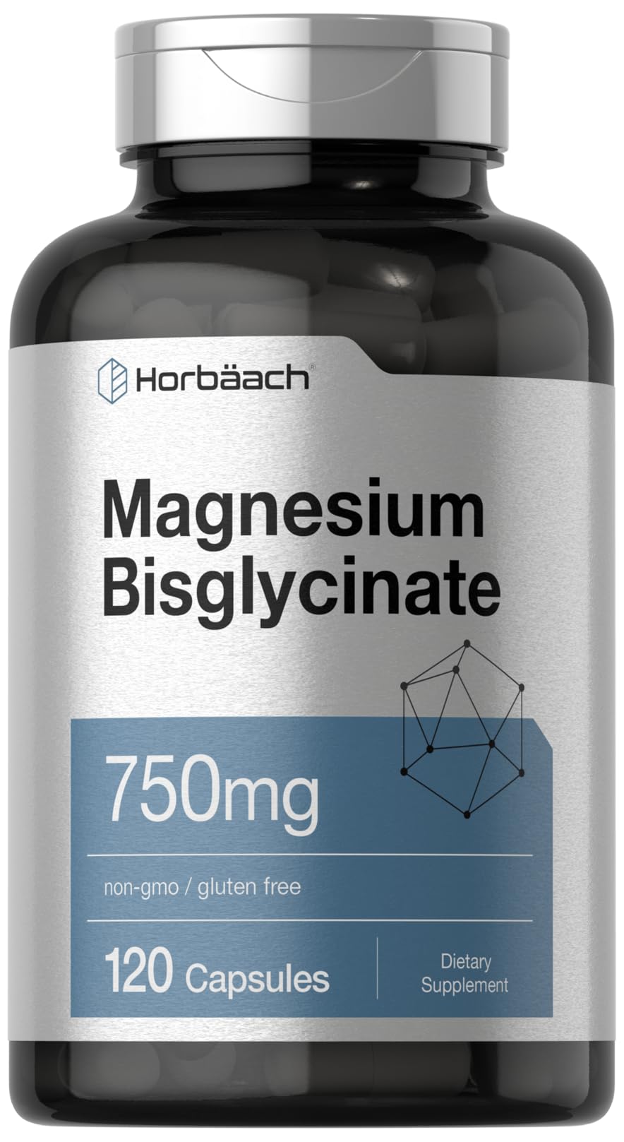 Horbäach Magnesium Bisglycinate 750mg 120-capsule bottle main image