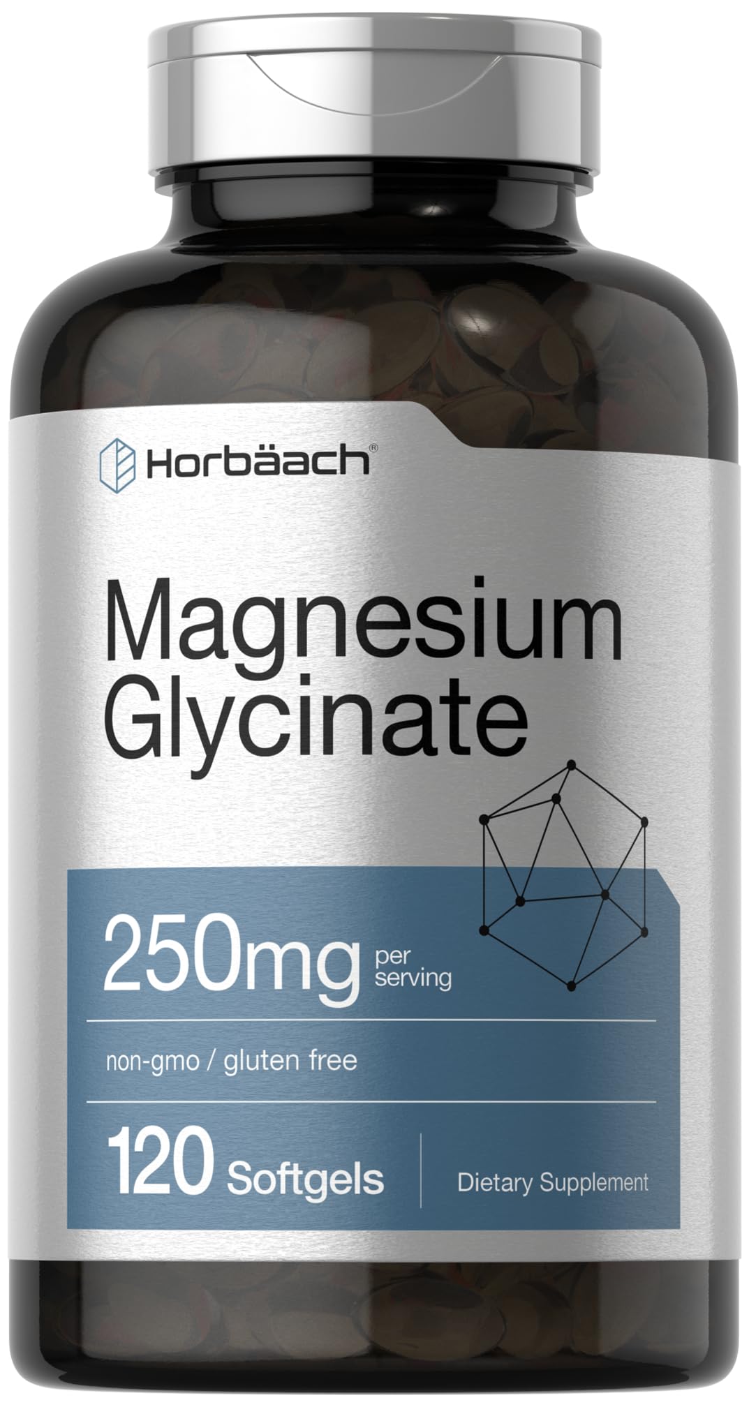 Horbäach Magnesium Glycinate bottle with 120 softgels