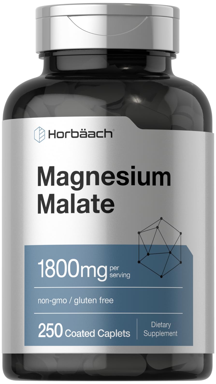 Horbäach Magnesium Malate 1800mg bottle label