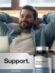 Lifestyle shot of Horbaach Magnesium Malate bottle on a kitchen counter