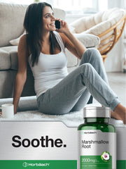 Gluten-free and non-GMO indicators on Horbäach Marshmallow Root Capsules