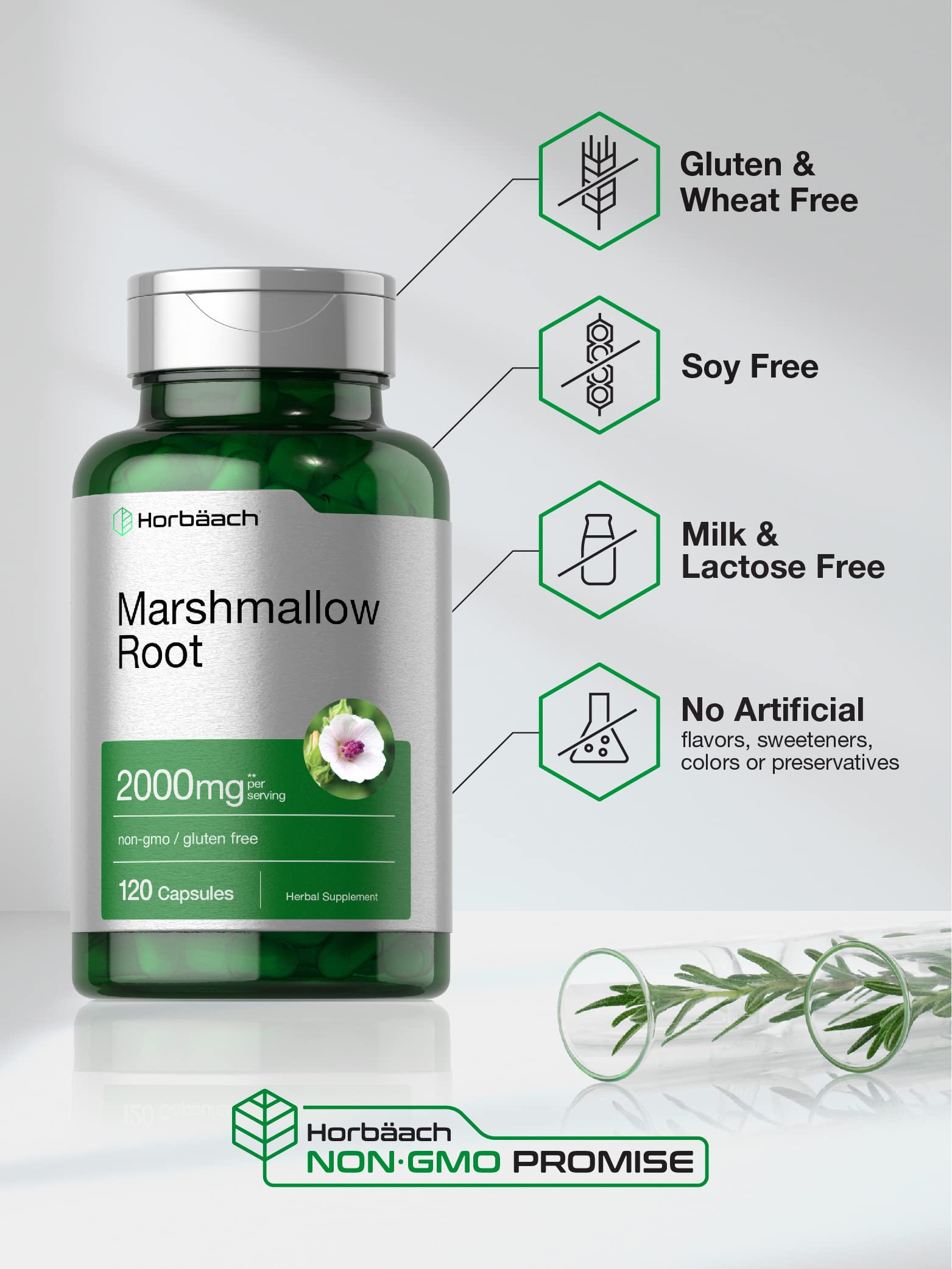 Horbaach Marshmallow Root Capsules product label