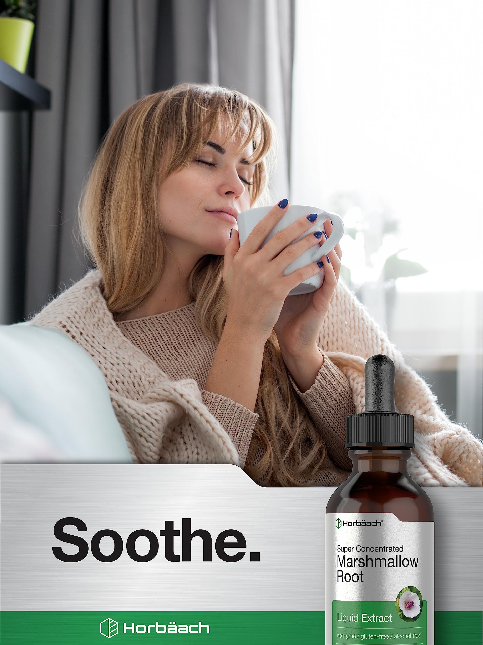 Marshmallow root tincture being displayed with a glass