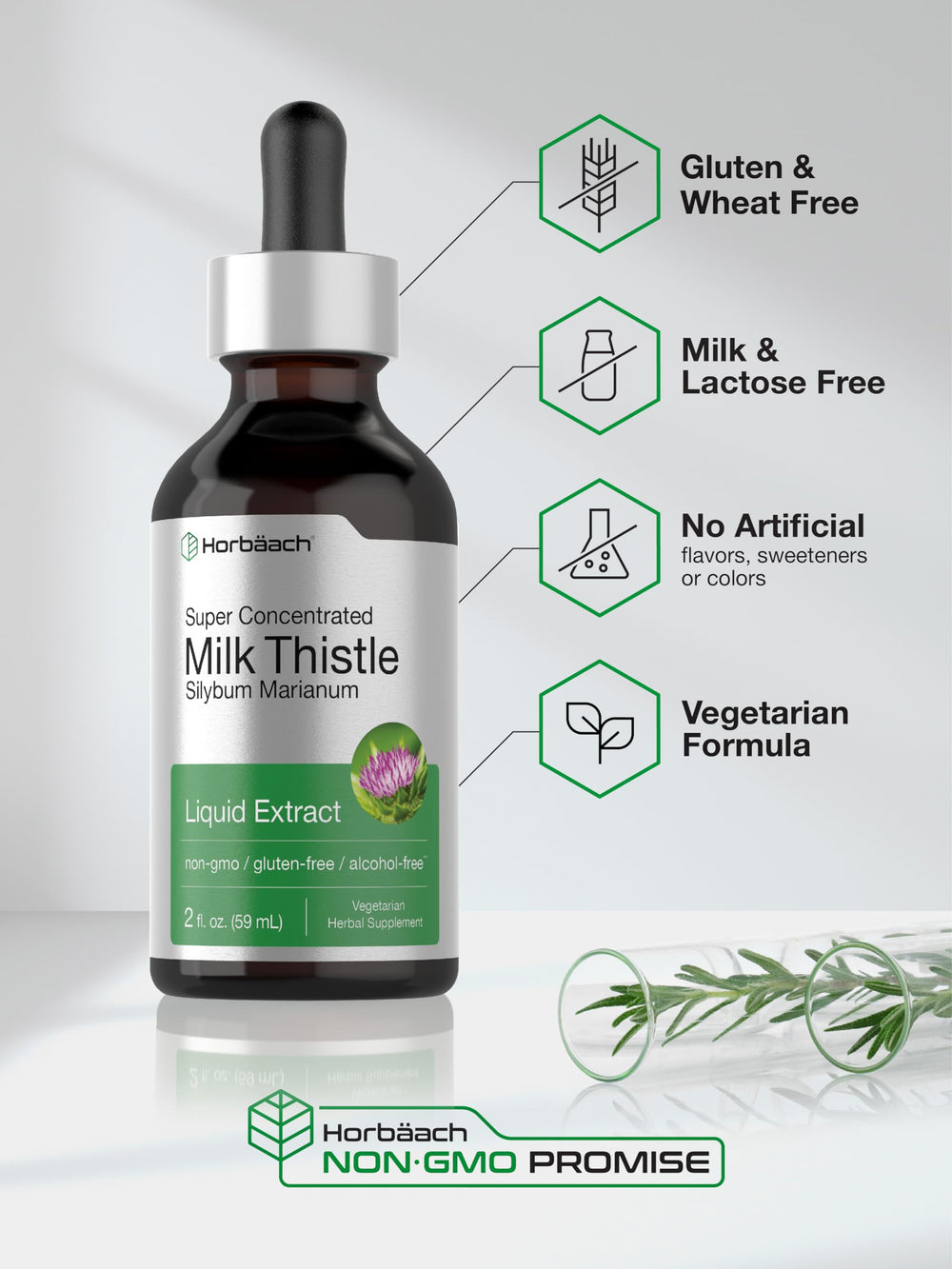 Vegetarian-friendly Horbäach Milk Thistle Liquid Extract