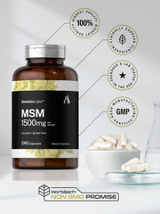 Close-up of Horbäach MSM 1500mg capsule