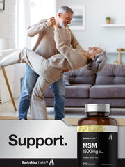 Berkshire Labs branding on MSM supplement packaging