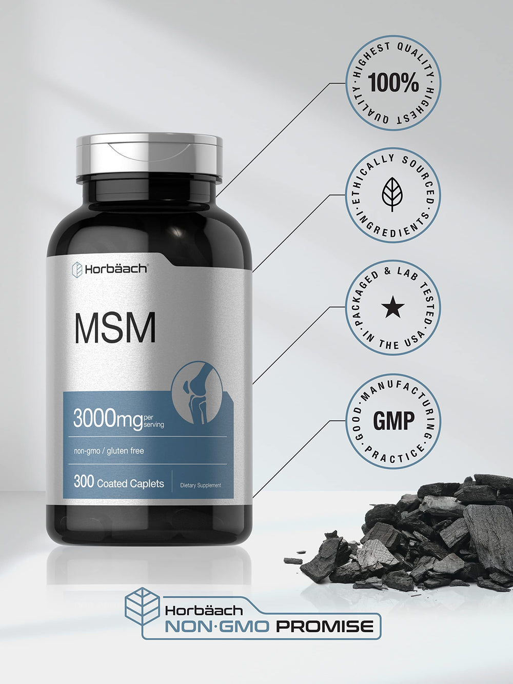 Vegetarian caplets of Horbaach MSM 3000mg