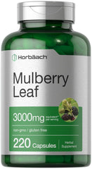 Front view of Horbaach Mulberry Leaf Extract Capsules bottle - 220 count