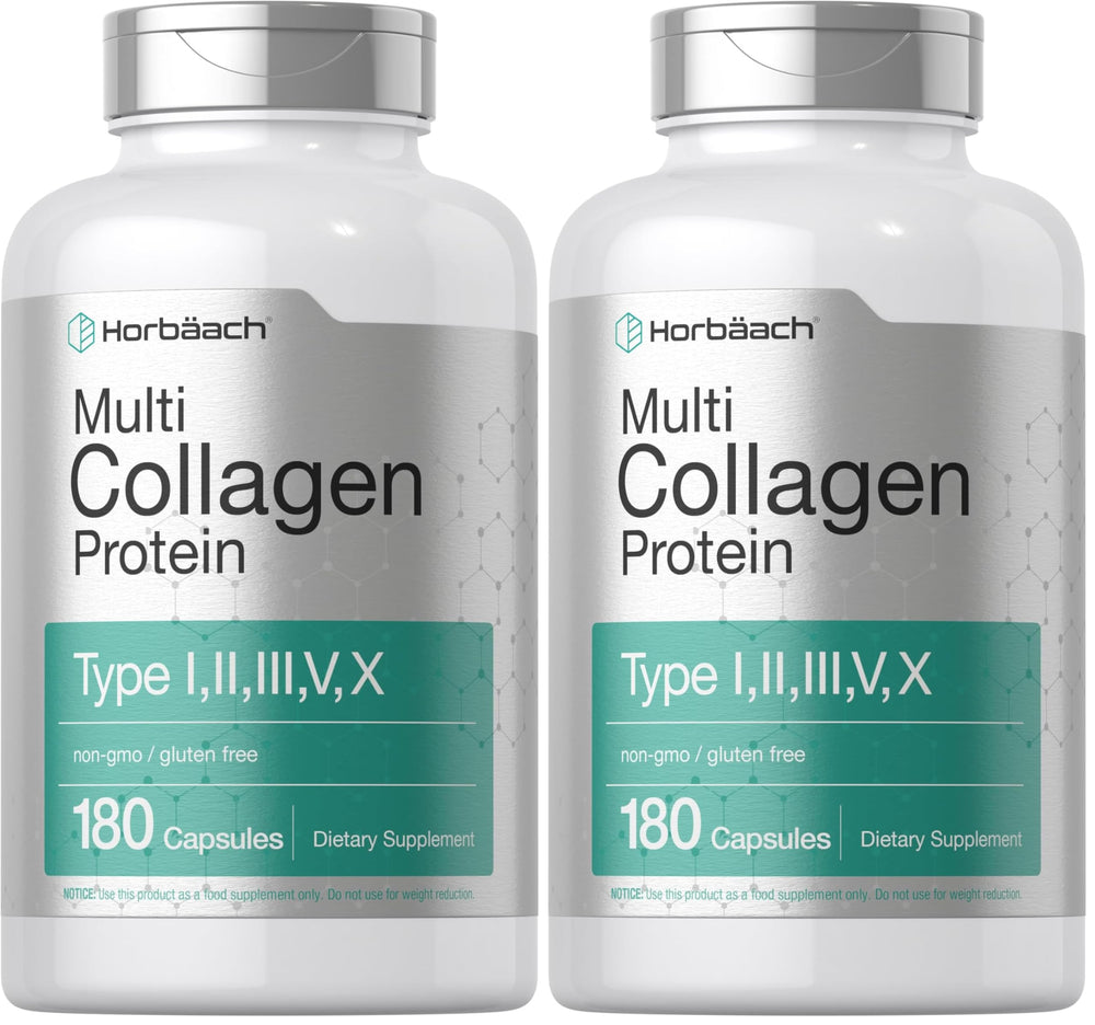 Front view of Horbaach Multi Collagen Protein bottle