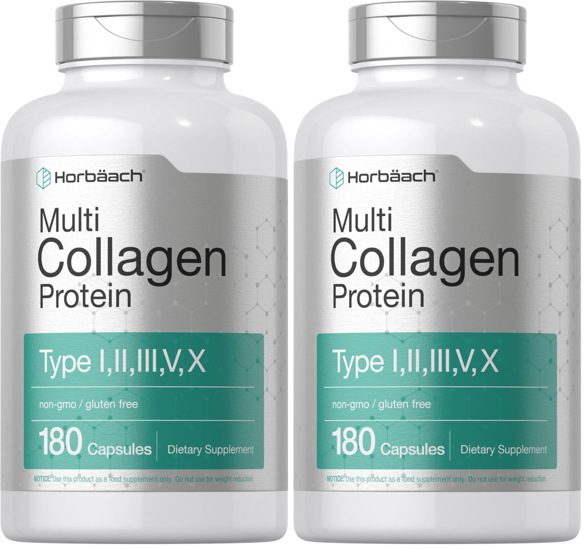 Front view of Horbaach Multi Collagen Protein bottle