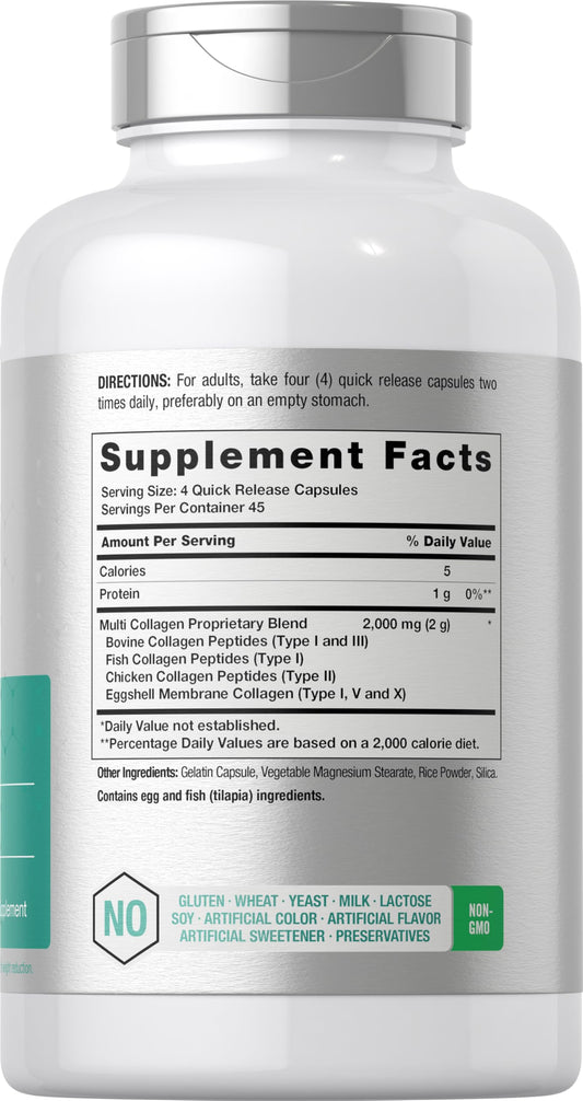 Product packaging and label for Horbaach Multi Collagen Protein 2000 mg