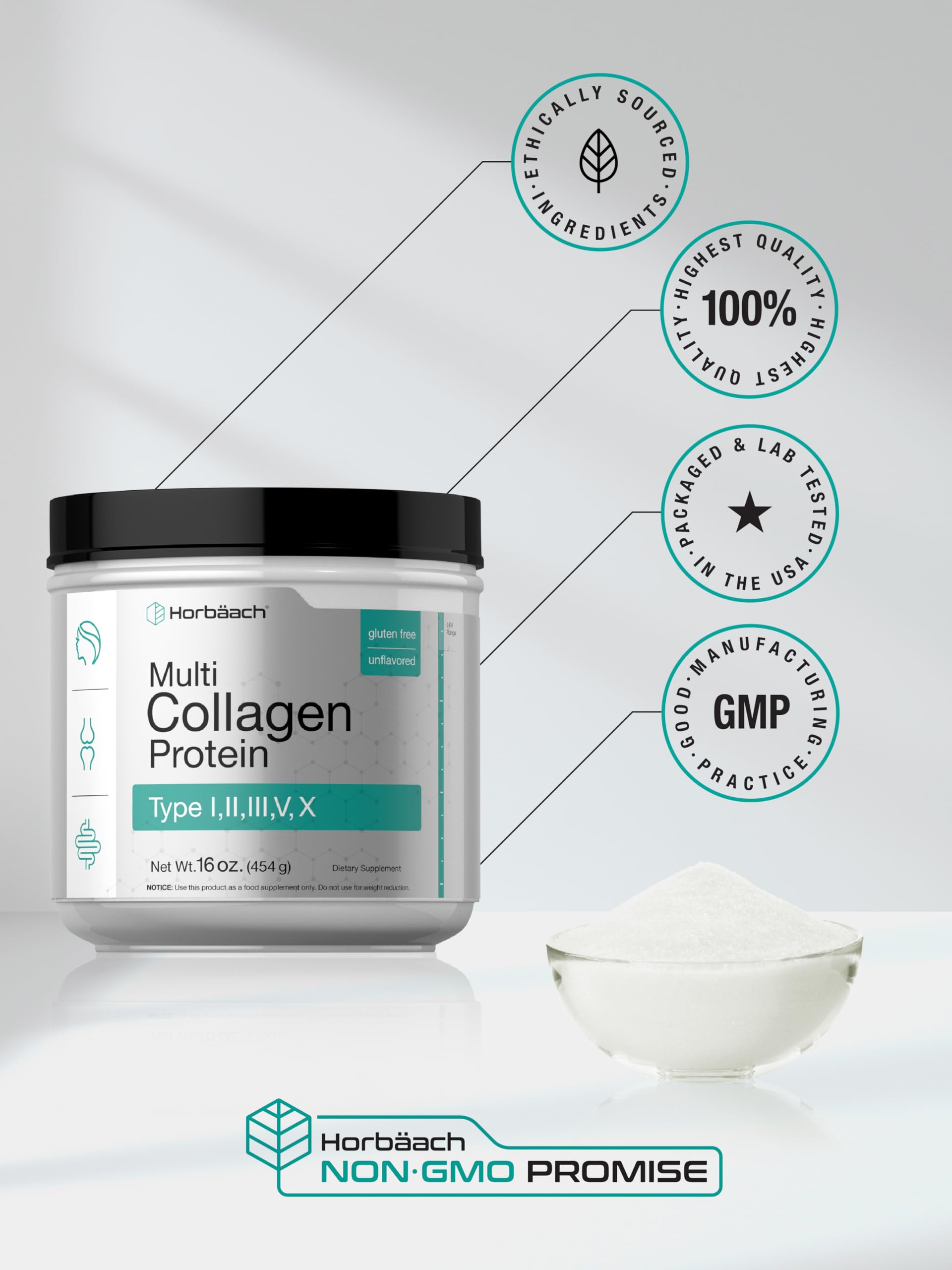 Ingredients list for Horbaach Multi Collagen Powder