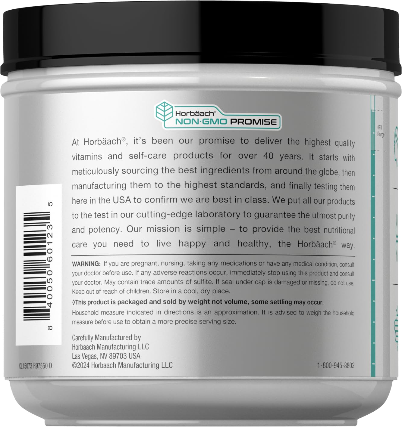 Pouring Horbaach Multi Collagen Powder into a shaker