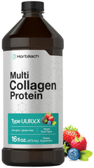 Horbaach Multi Collagen Protein bottle with Mixed Fruit Flavor (16 oz)