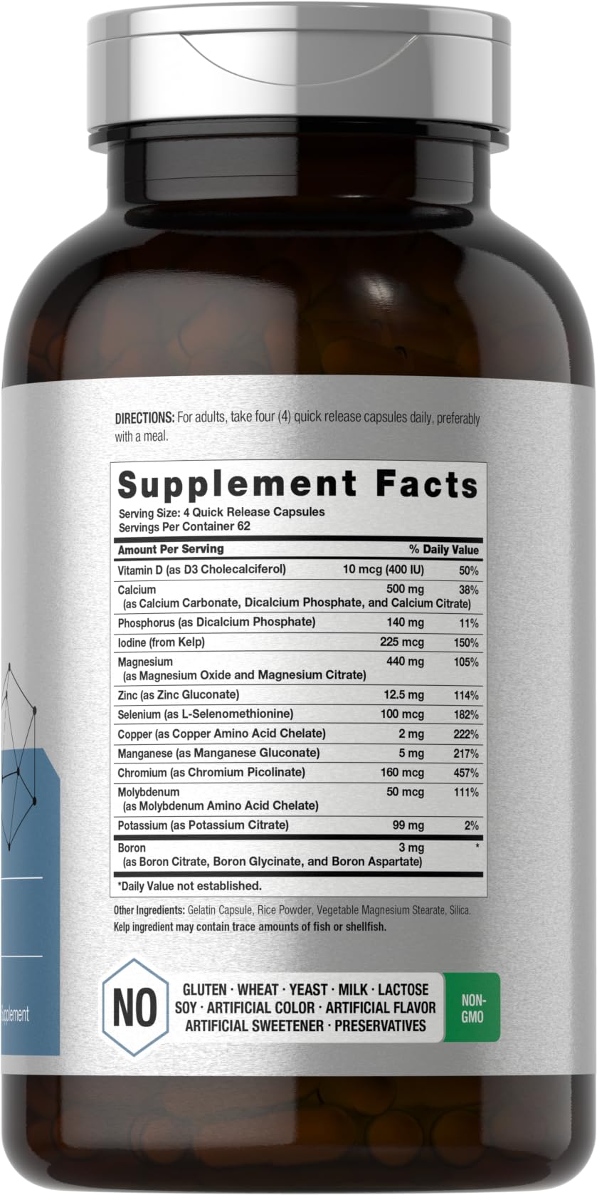 Ingredients and Non-GMO claim icons