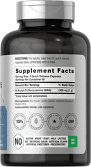 Close-up of N-Acetyl Glucosamine 1000 mg capsules