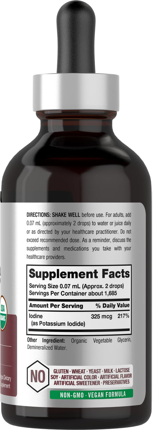 Horbaach Nascent Iodine Drops 4oz bottle side view