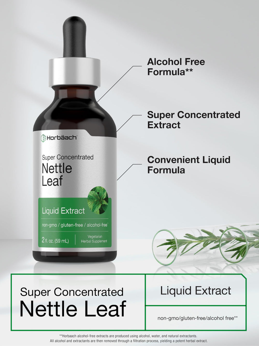 Gluten-free and non-GMO nettle tincture label
