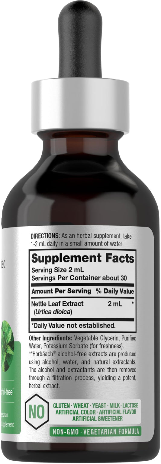 Alcohol-free nettle leaf tincture label