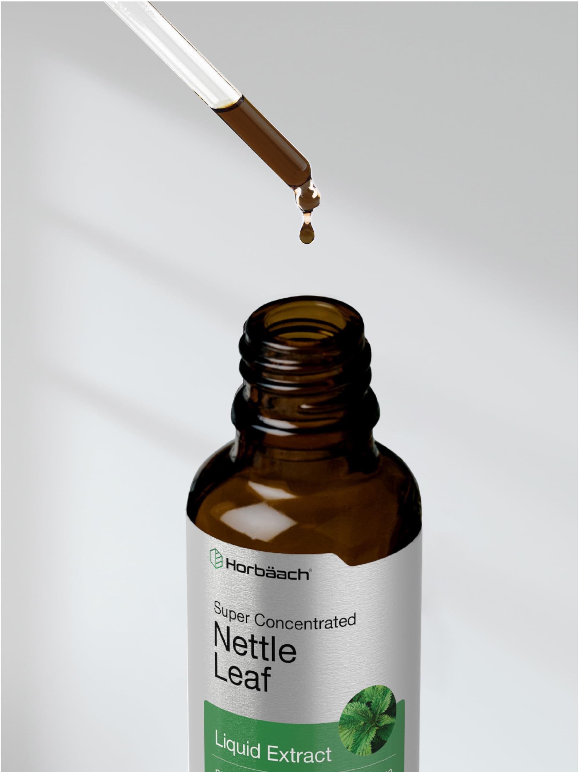 Concentrated nettle leaf extract liquid close-up