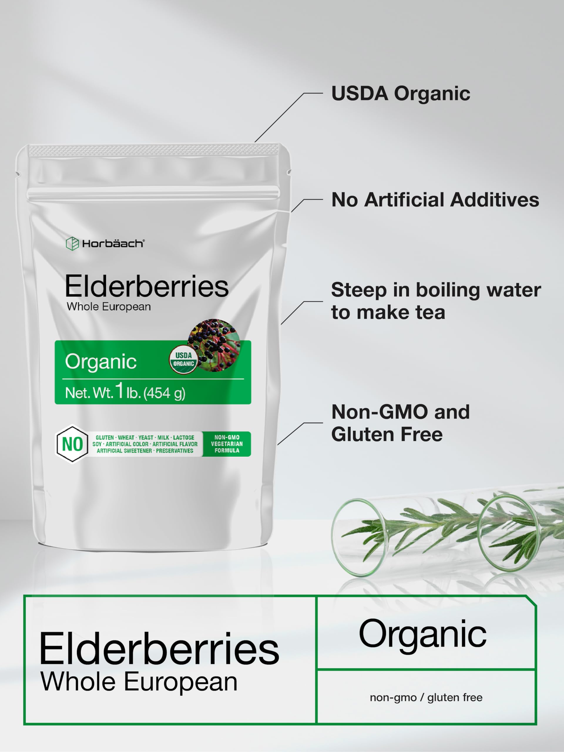 Whole European Organic Elderberries (Sambucus Nigra)