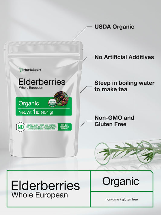 Whole European Organic Elderberries (Sambucus Nigra)