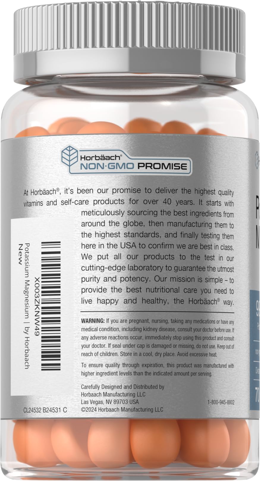 Nutritional facts image for Horbaach Potassium Magnesium Gummies