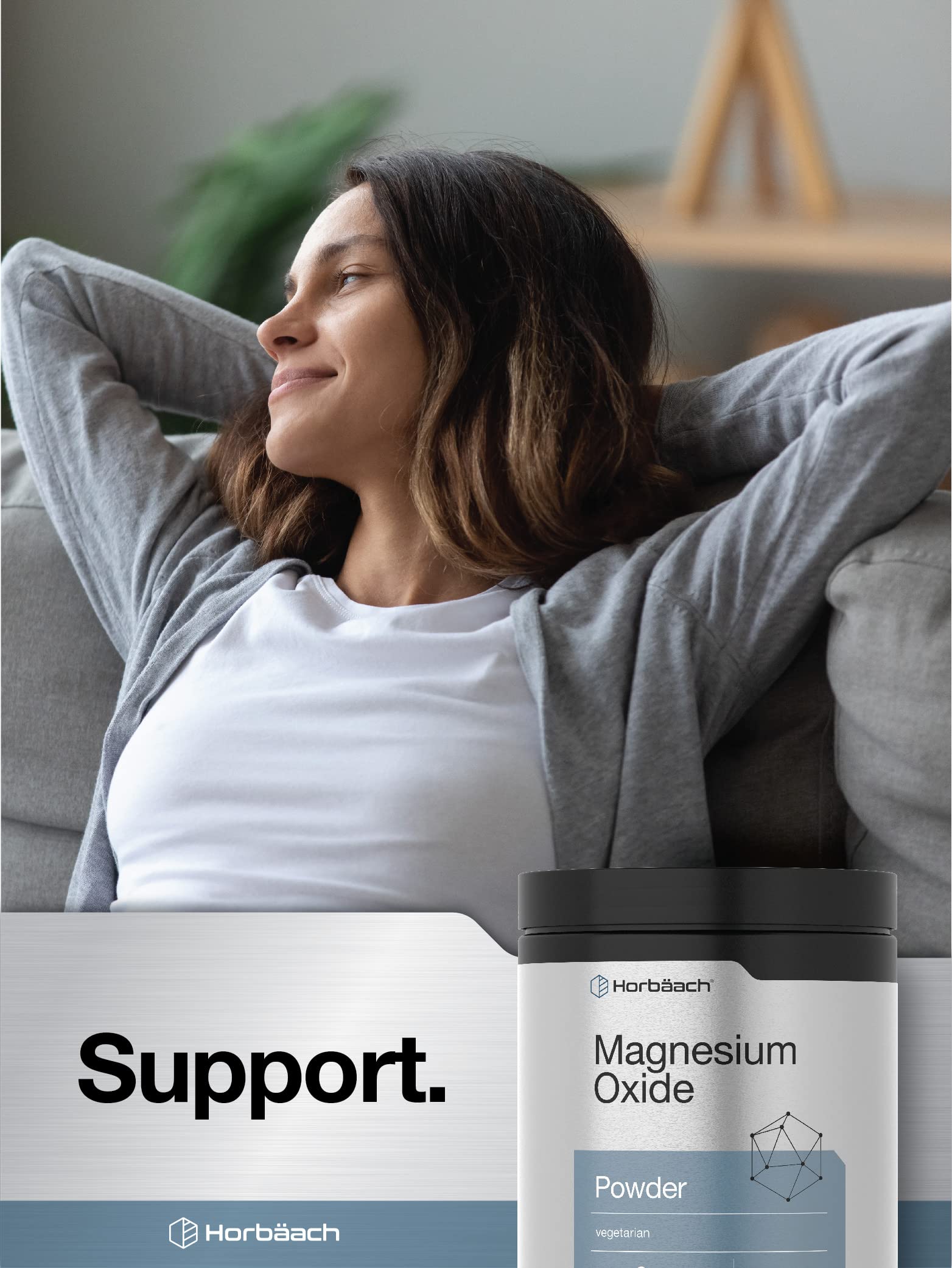 Close-up of Horbaach Magnesium Oxide Powder texture
