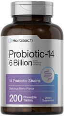 Horbäach Probiotics 6 Billion CFUs Berry Flavor bottle front view